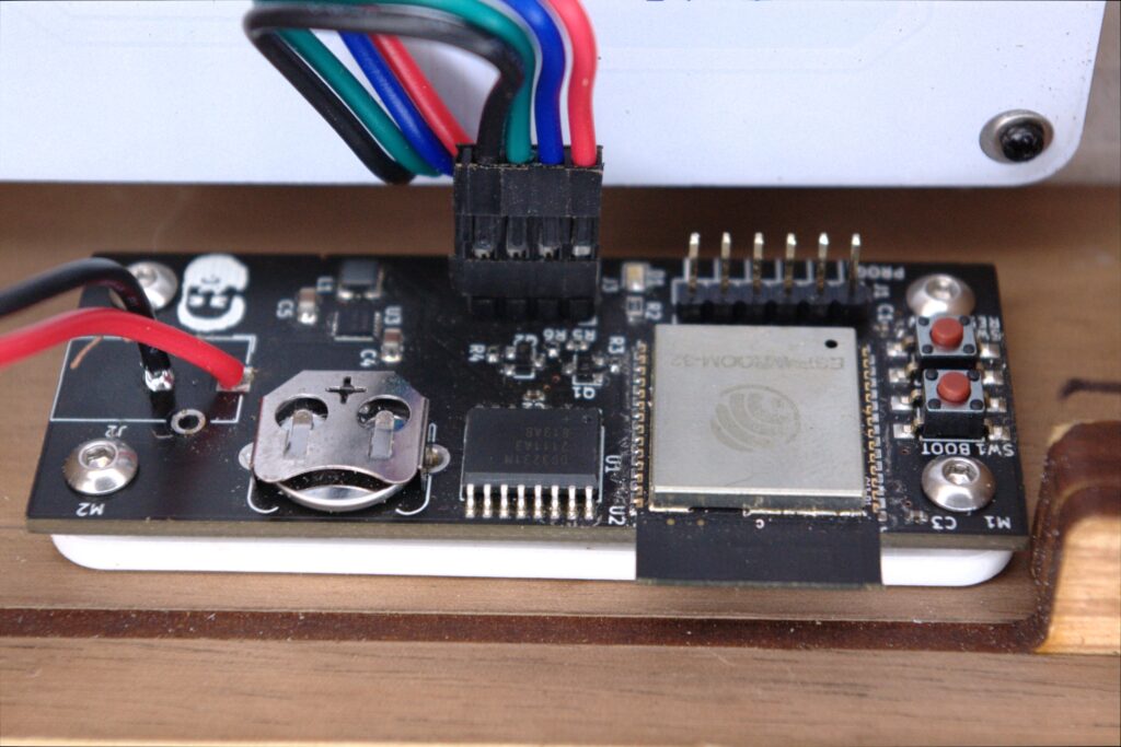 Closeup of ESP32 based controller